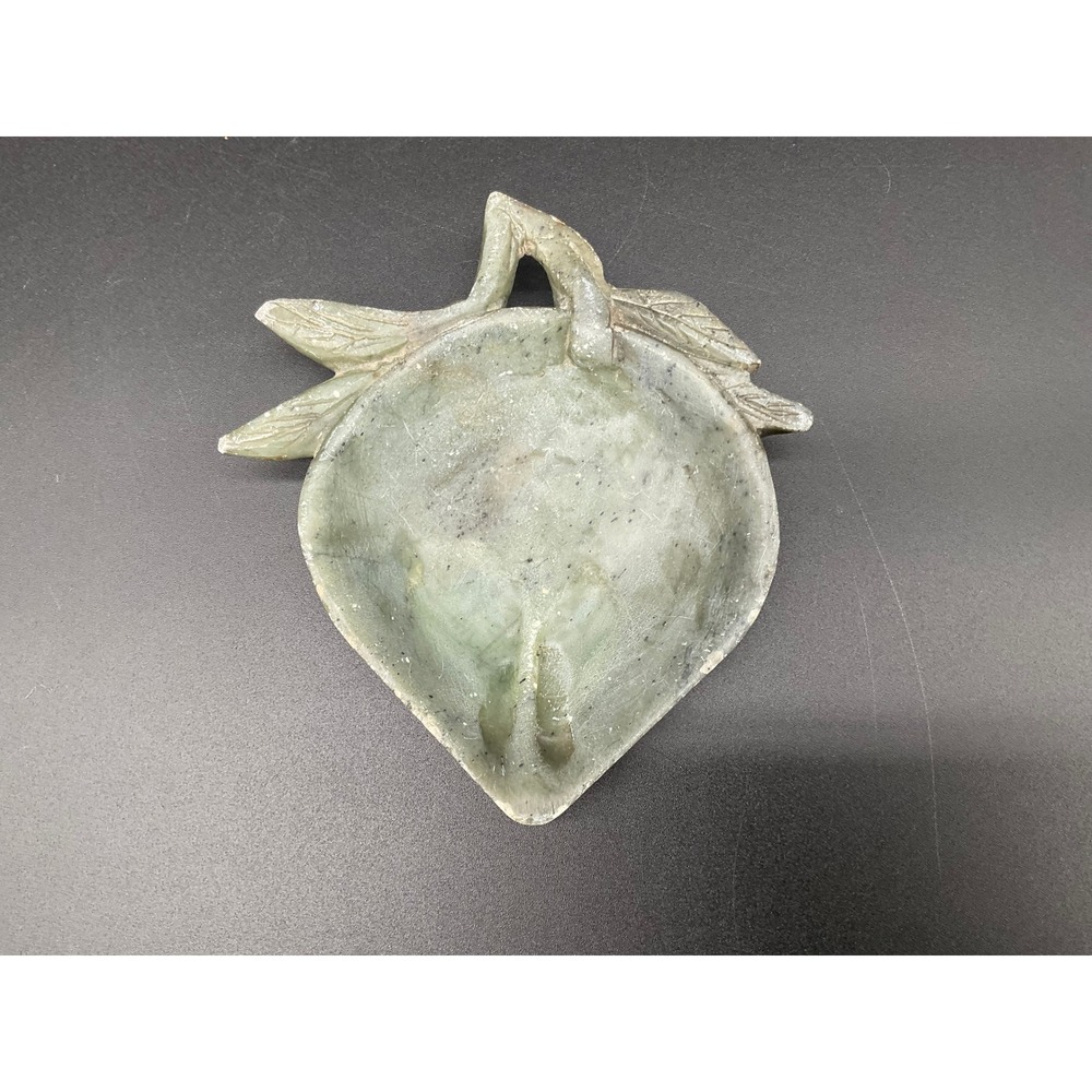 Vintage Handcarved Soap Stone Fruit Shaped Trinket Soap Dish Tray
